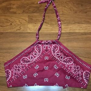 Red Bandana Crop Top sz small